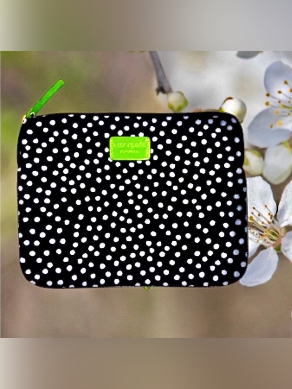 Kate Spade Black and White Dotted Tablet Sleeve